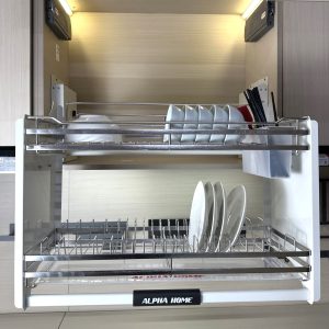 Alternative view of Giá Bát Đĩa Nâng Hạ Di Động INOX 304 Màu Trắng