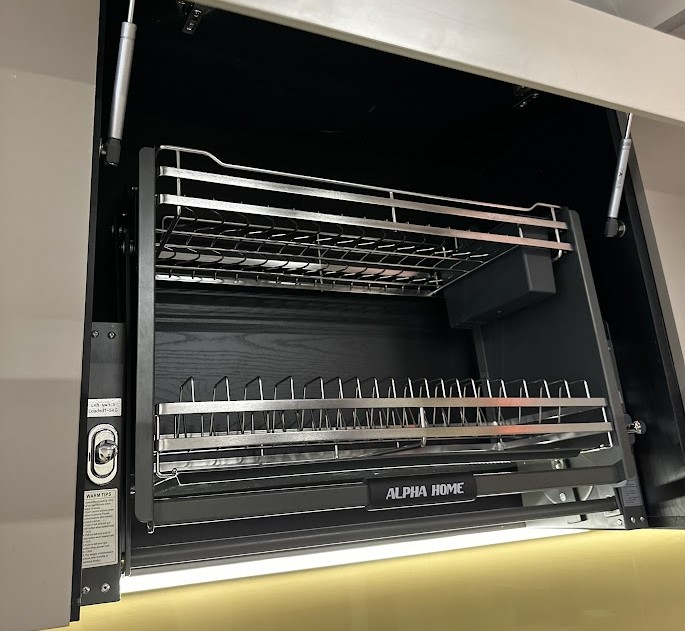 Giá Bát Đĩa Nâng Hạ Di Động INOX 304 Màu Ghi - Ảnh 2