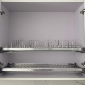 Alternative view of Giá Bát Đĩa Cố Định 2 Tầng Nan Tròn INOX 304 Màu Trắng