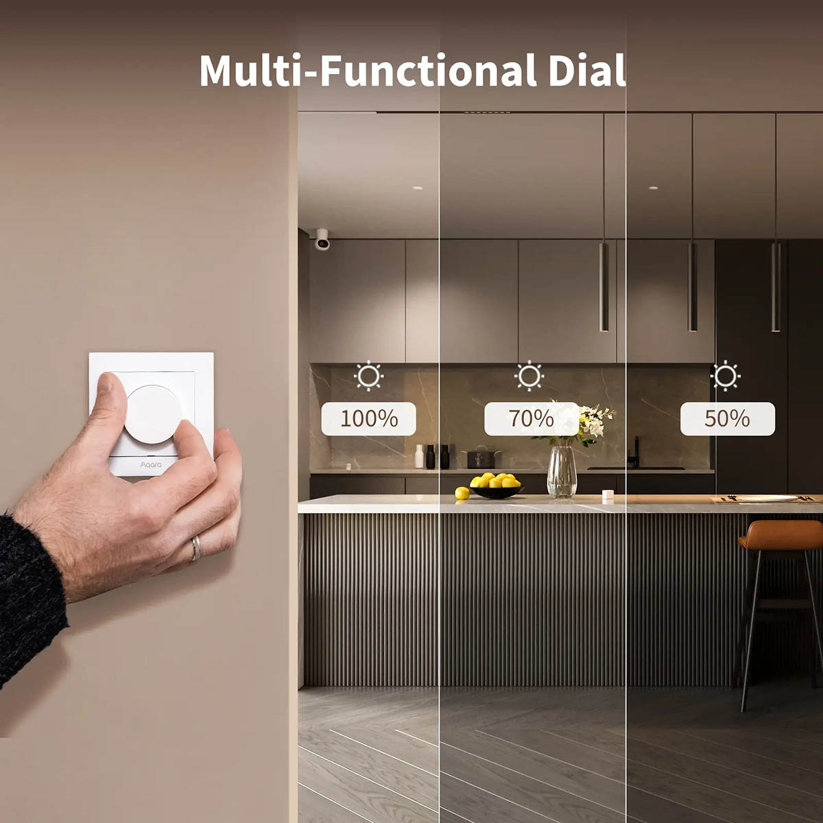 Công tắc điều khiển tăng giảm độ sáng đèn dimmer cho nhà bếp hiện đại